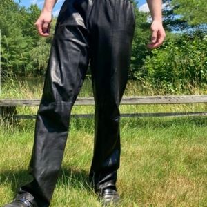 Tom Ford era Gucci black leather drawstring pants EU 52 US 42 EUC